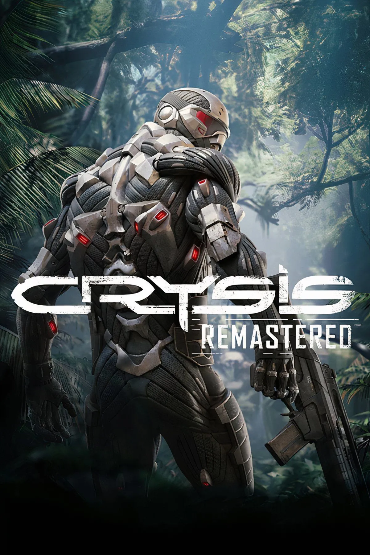 Nhân vật Nomad trong bộ Nanosuit từ Crysis Remastered, biểu tượng của game FPS đồ họa nặng và công nghệ tiên tiến vào thời điểm ra mắt.