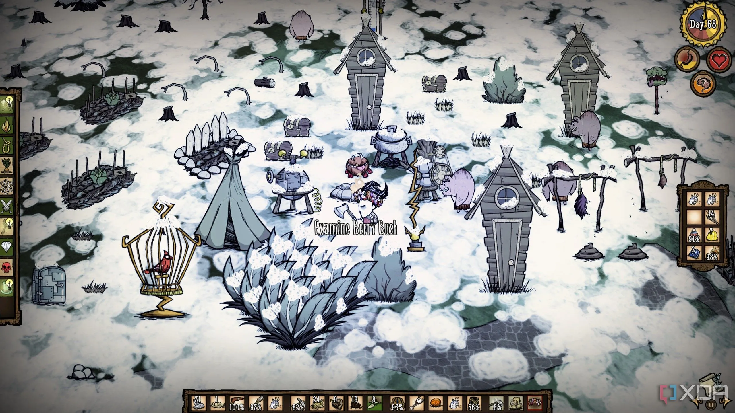 Nhân vật Wilson đang cố gắng sinh tồn trong môi trường khắc nghiệt của Don't Starve.