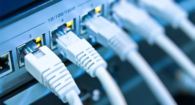 Nhiều cáp mạng Ethernet được kết nối vào một bộ chuyển mạch (switch network)