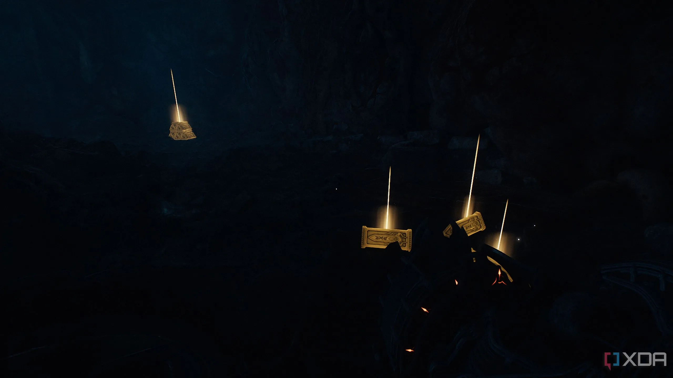 Nhiều thỏi vàng nằm trên sàn nhà, một trong các vật phẩm quý giá ở Màn 2 Hebeth của Doom The Dark Ages.