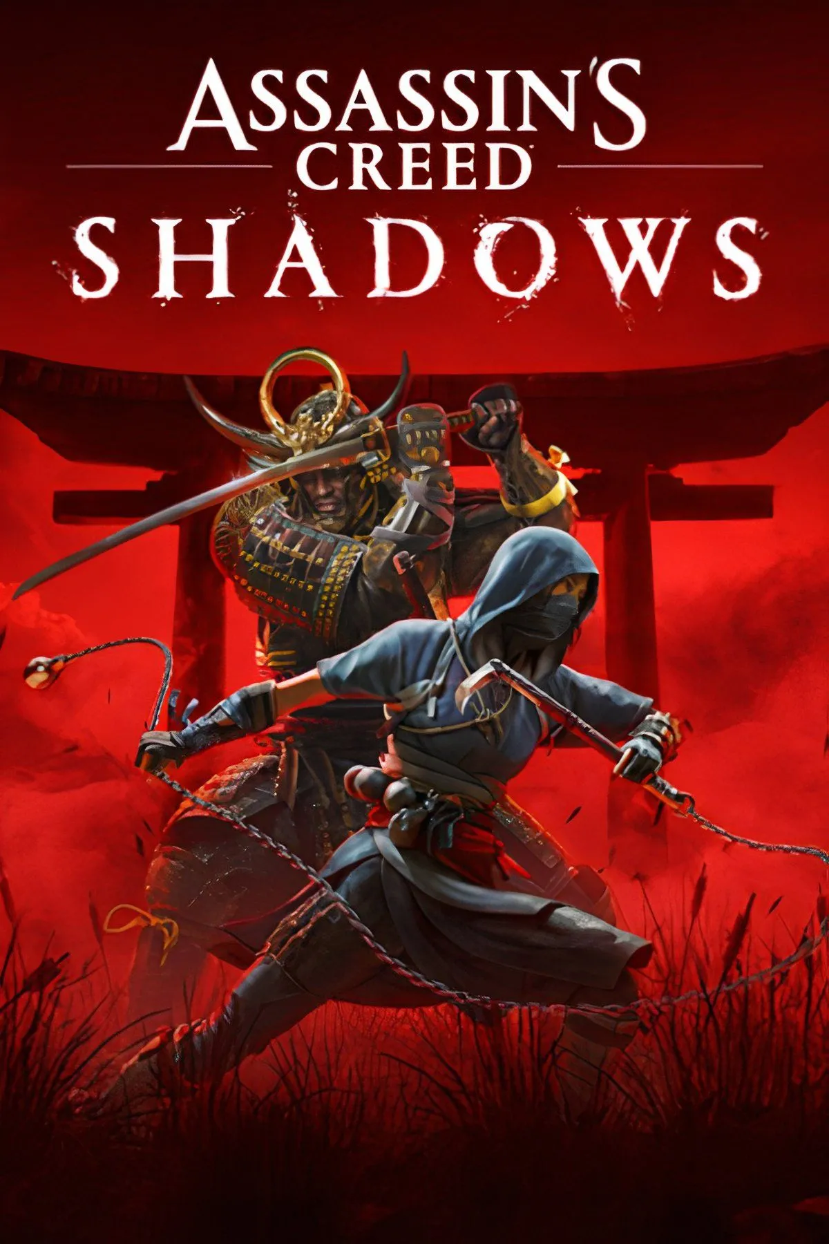 Nữ ninja Naoe nhìn ra toàn cảnh một ngôi làng Nhật Bản cổ kính, bao quanh bởi rừng cây và núi non trong Assassin's Creed Shadows