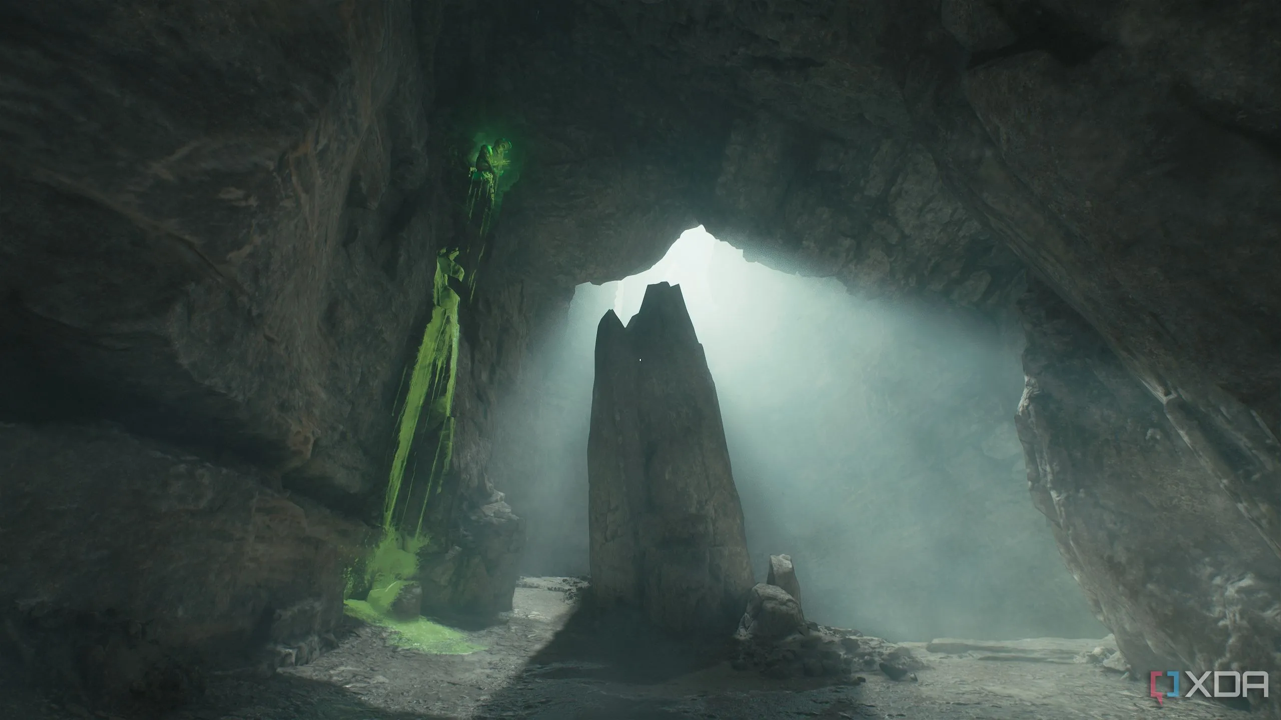 Nút thịt xanh (green flesh node) trên cao trong Doom The Dark Ages