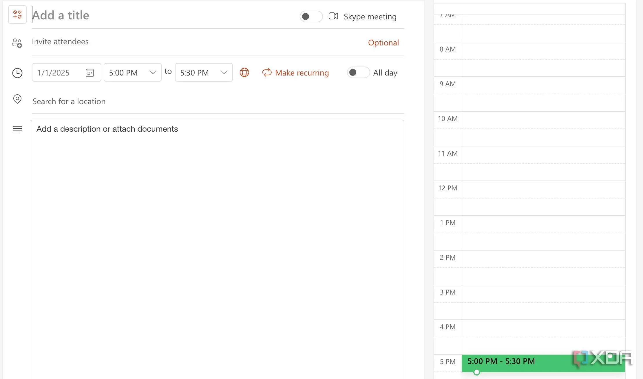 Outlook Calendar hiển thị các khoảng trống giữa các cuộc hẹn, minh họa việc áp dụng &quot;buffer time&quot; để tránh kiệt sức