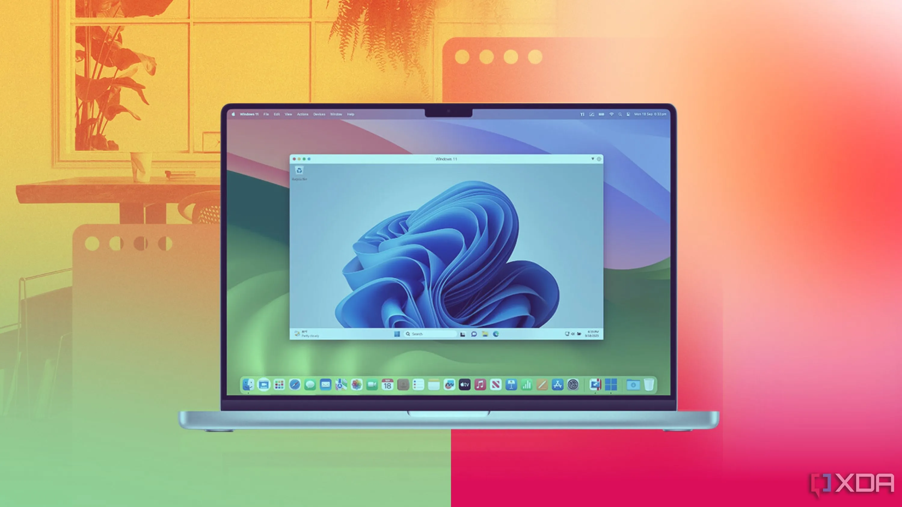 Parallels Desktop 20 chạy trên Mac, minh họa các ứng dụng Windows và macOS