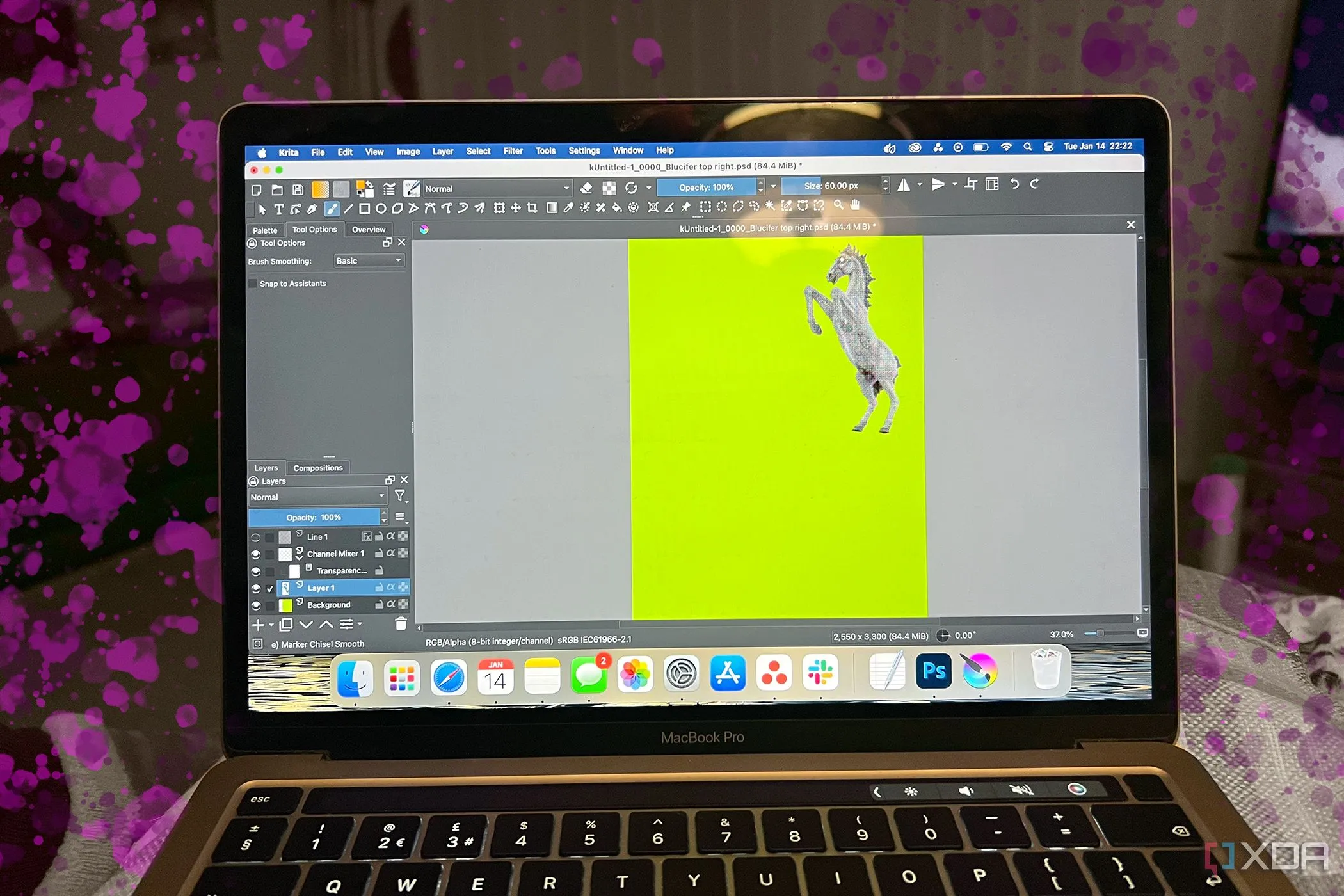 Phần mềm Krita cho sáng tạo trên MacBook, minh họa sự linh hoạt của hệ sinh thái mã nguồn mở