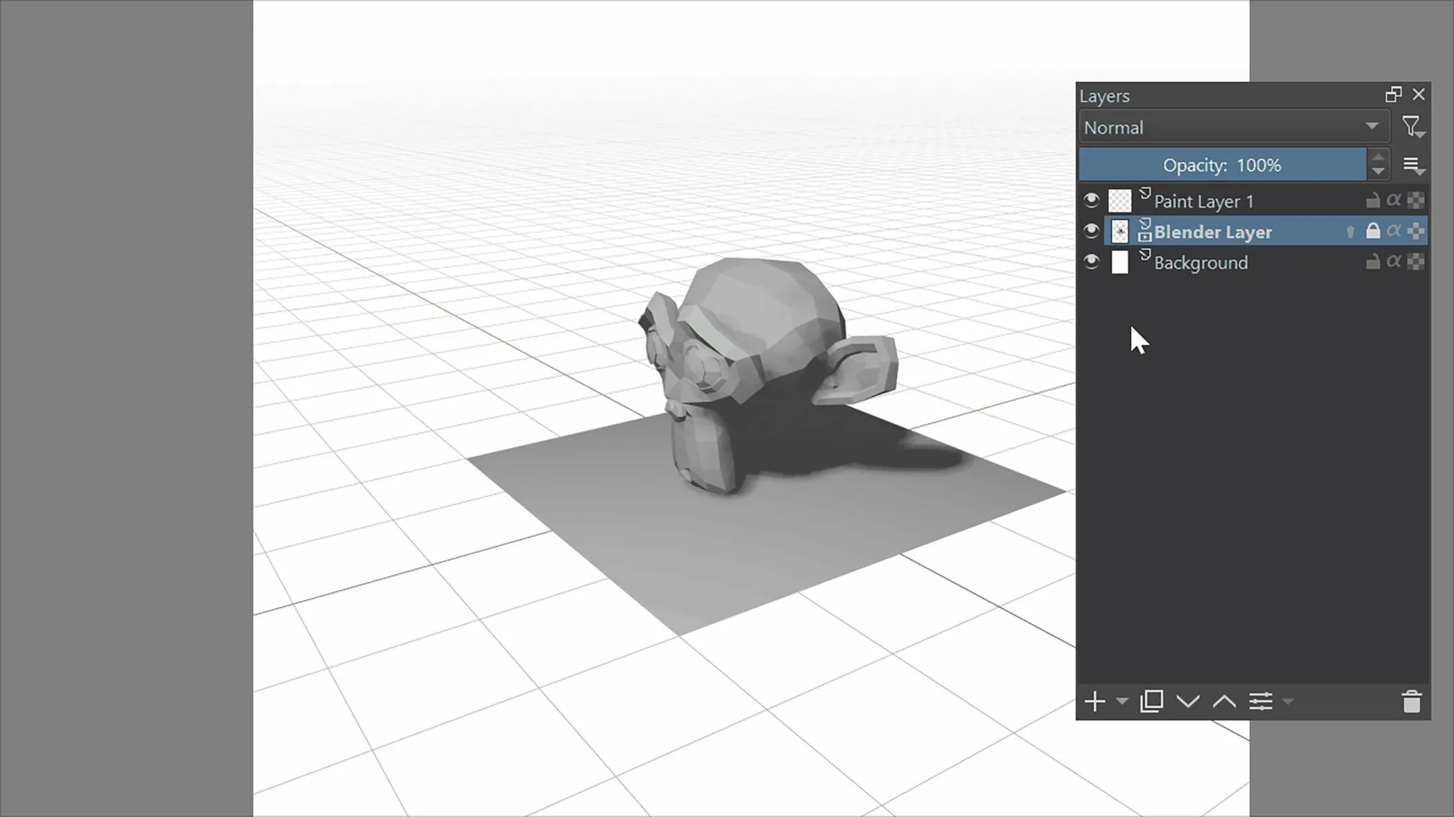 Plugin Blender Layer hiển thị mô hình 3D Blender trực tiếp trong Krita