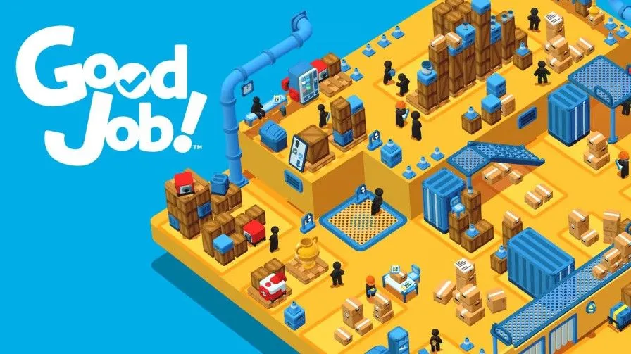 Poster game Good Job! trên Nintendo Switch, với logo và hình ảnh các nhân vật đang làm việc