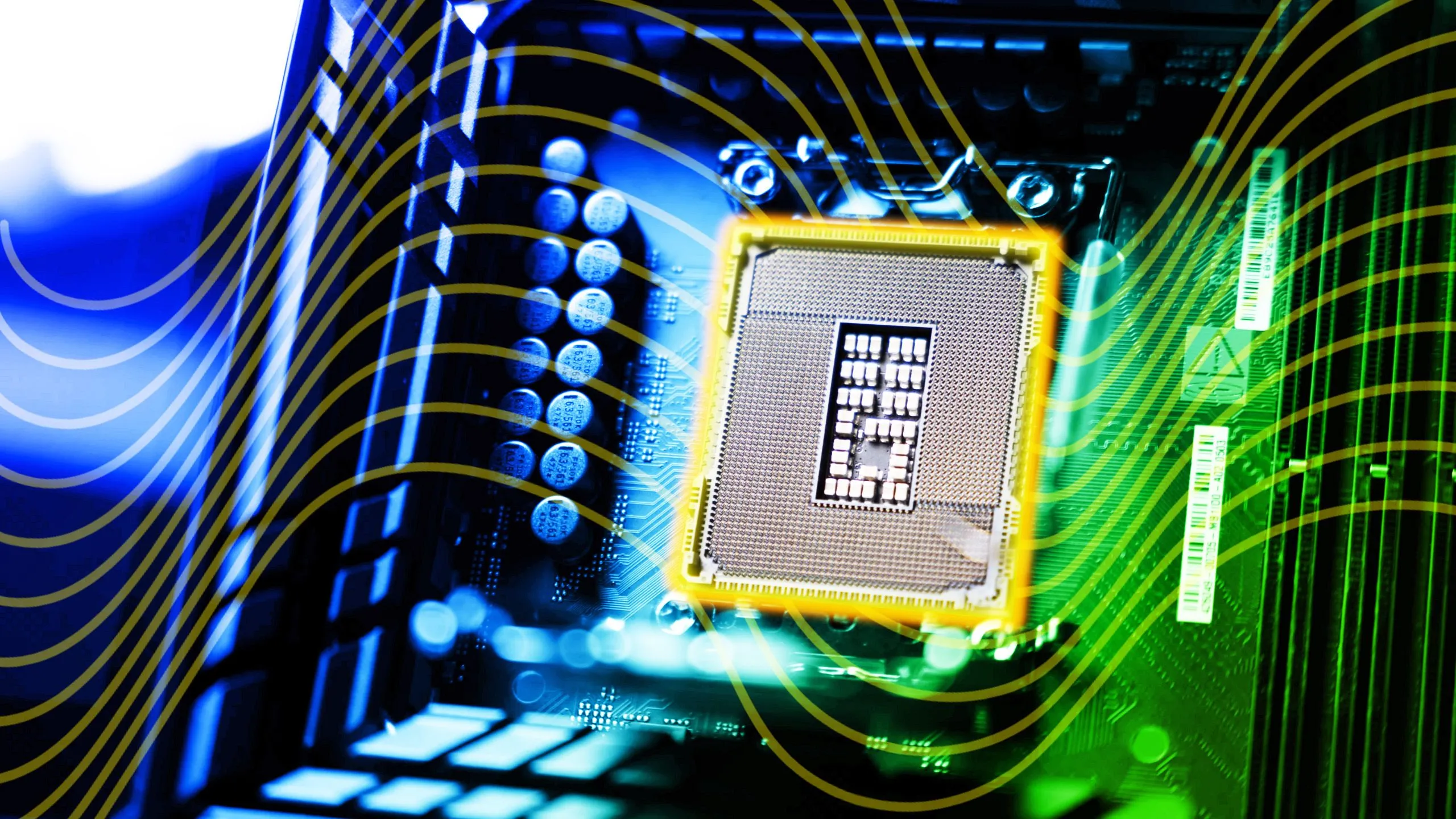 Render bo mạch chủ Intel với socket LGA 1851, đối thủ cạnh tranh của nền tảng AMD.
