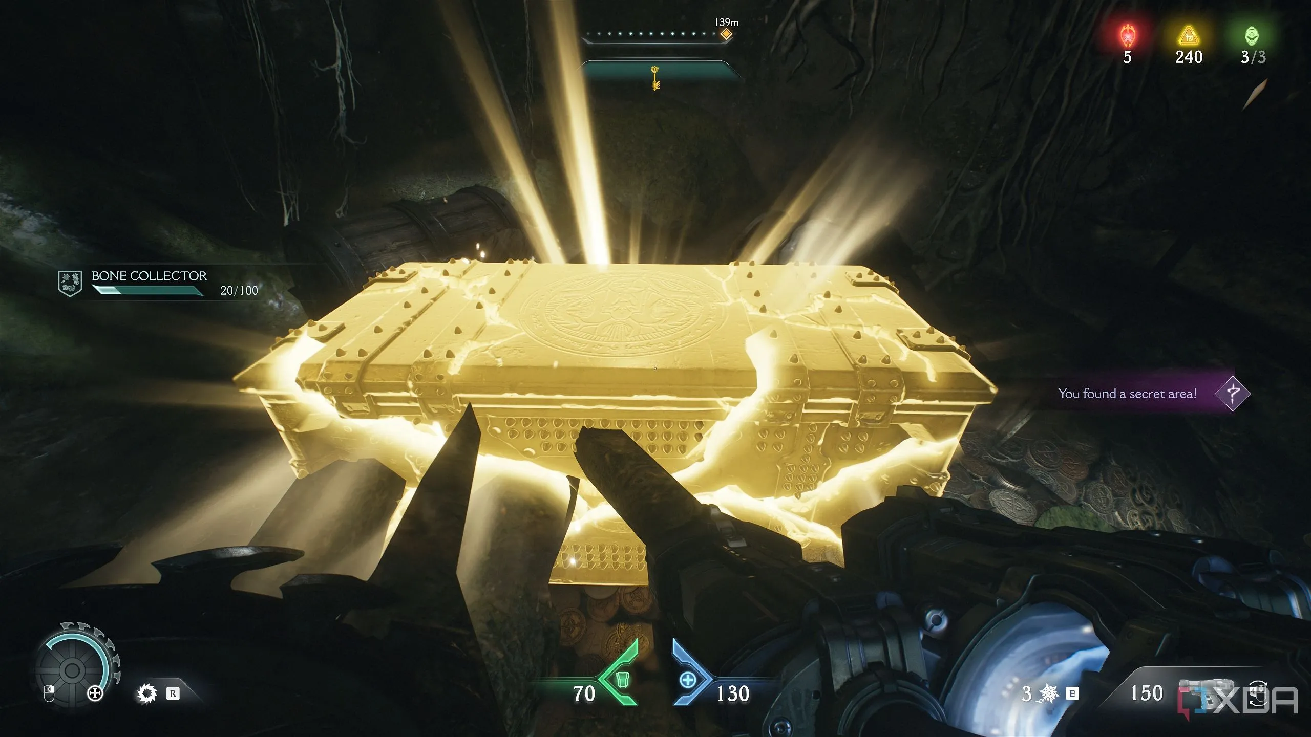 Rương vàng (gold chest) trong khu vực bí mật 4 của Doom The Dark Ages Chương 8