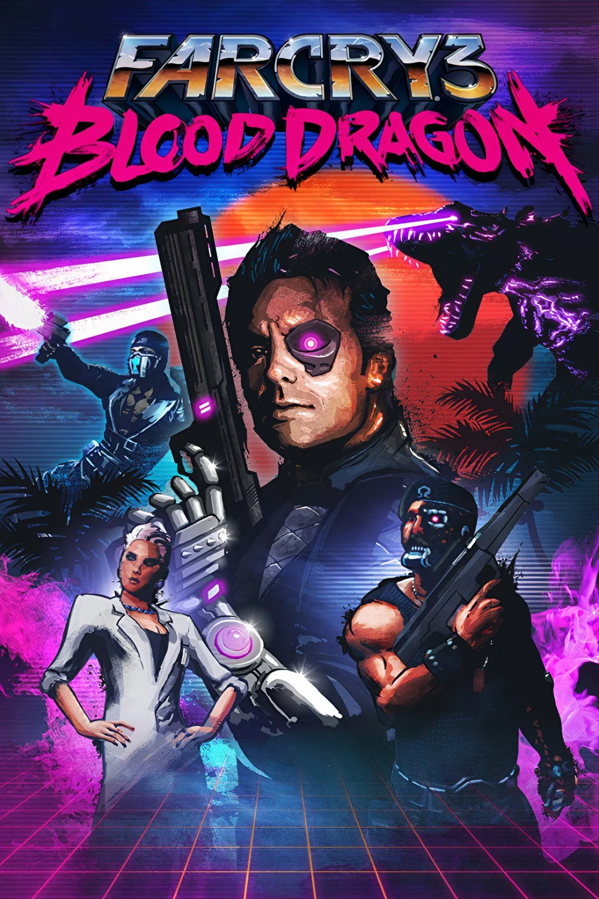 Sĩ quan Rex Colt với đôi mắt phát sáng neon trong Far Cry 3: Blood Dragon