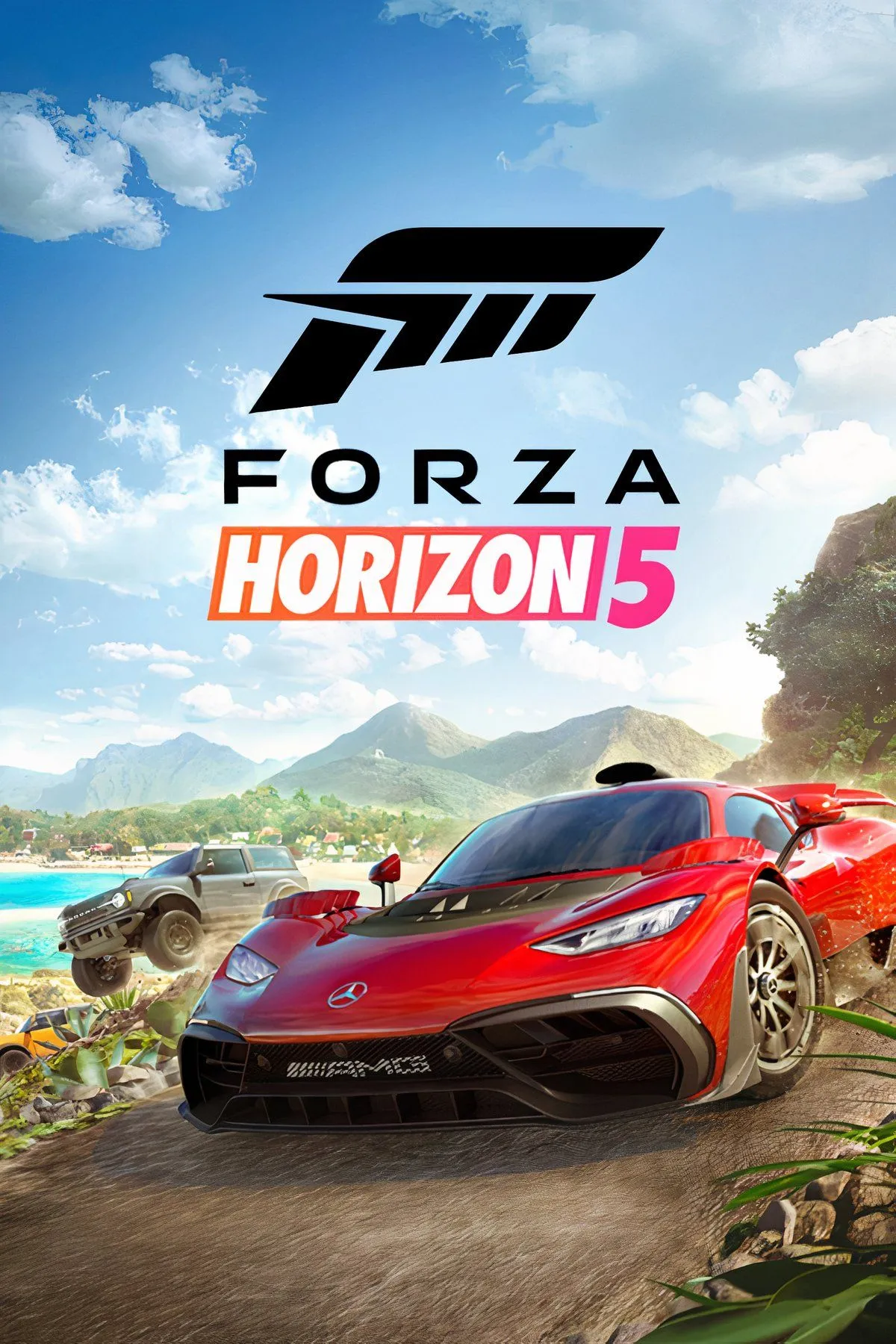 Siêu xe đang đua trên đường trong môi trường thế giới mở của Forza Horizon 5