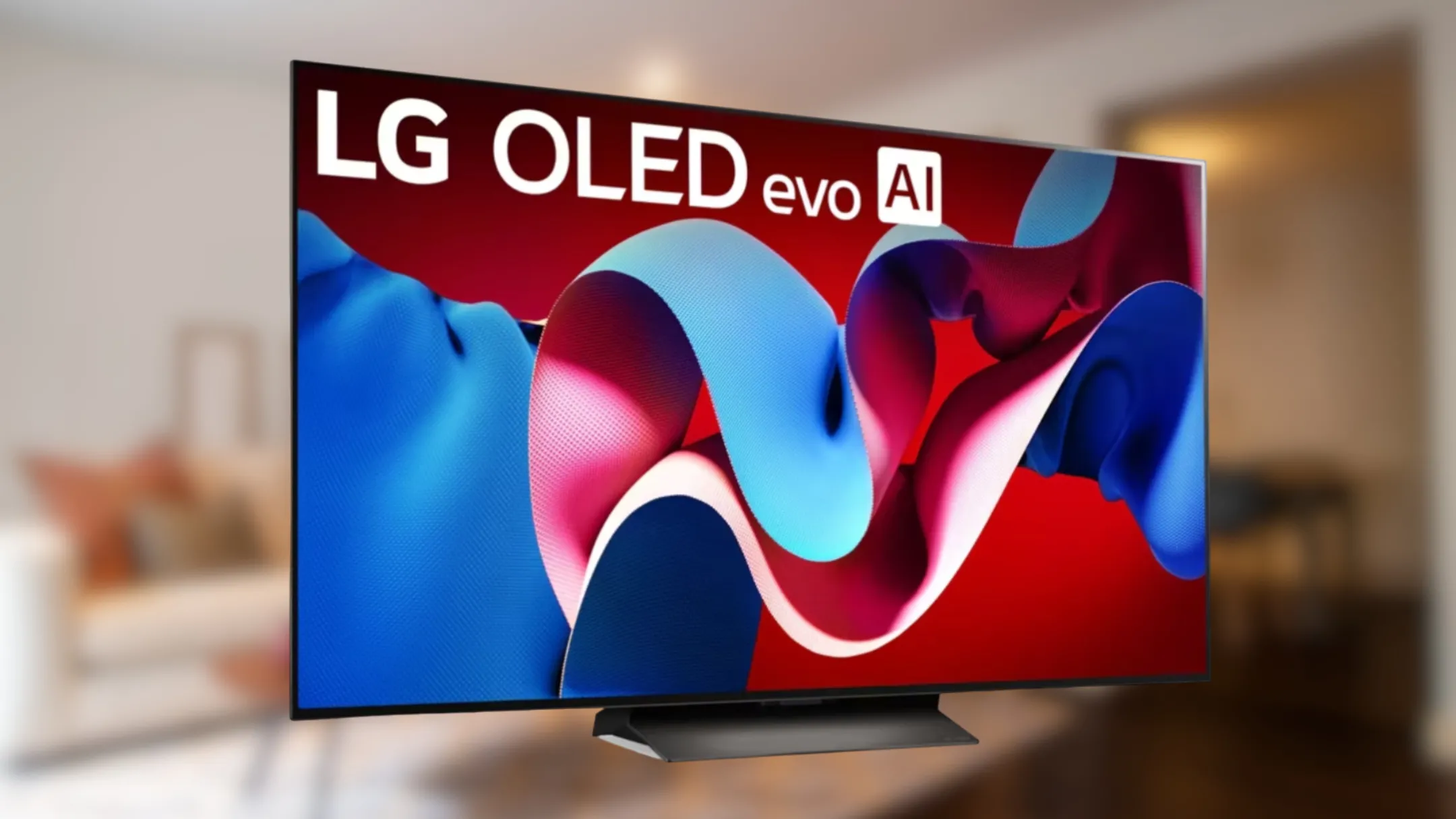 Smart TV LG C4 OLED evo series hiển thị nội dung giải trí với màu sắc sống động