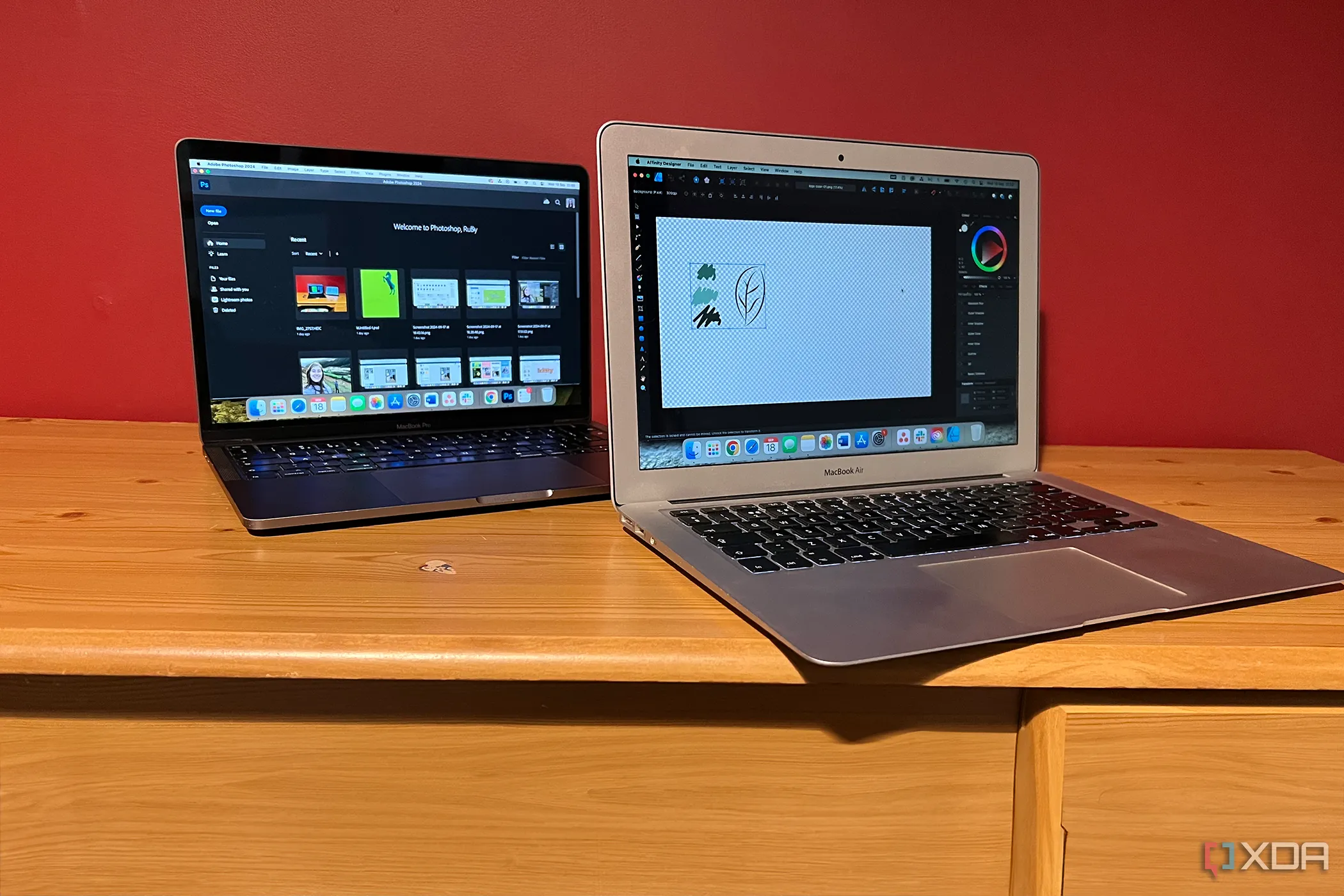 So sánh đồ họa vector và raster trên Photoshop và Affinity Designer trên MacBook