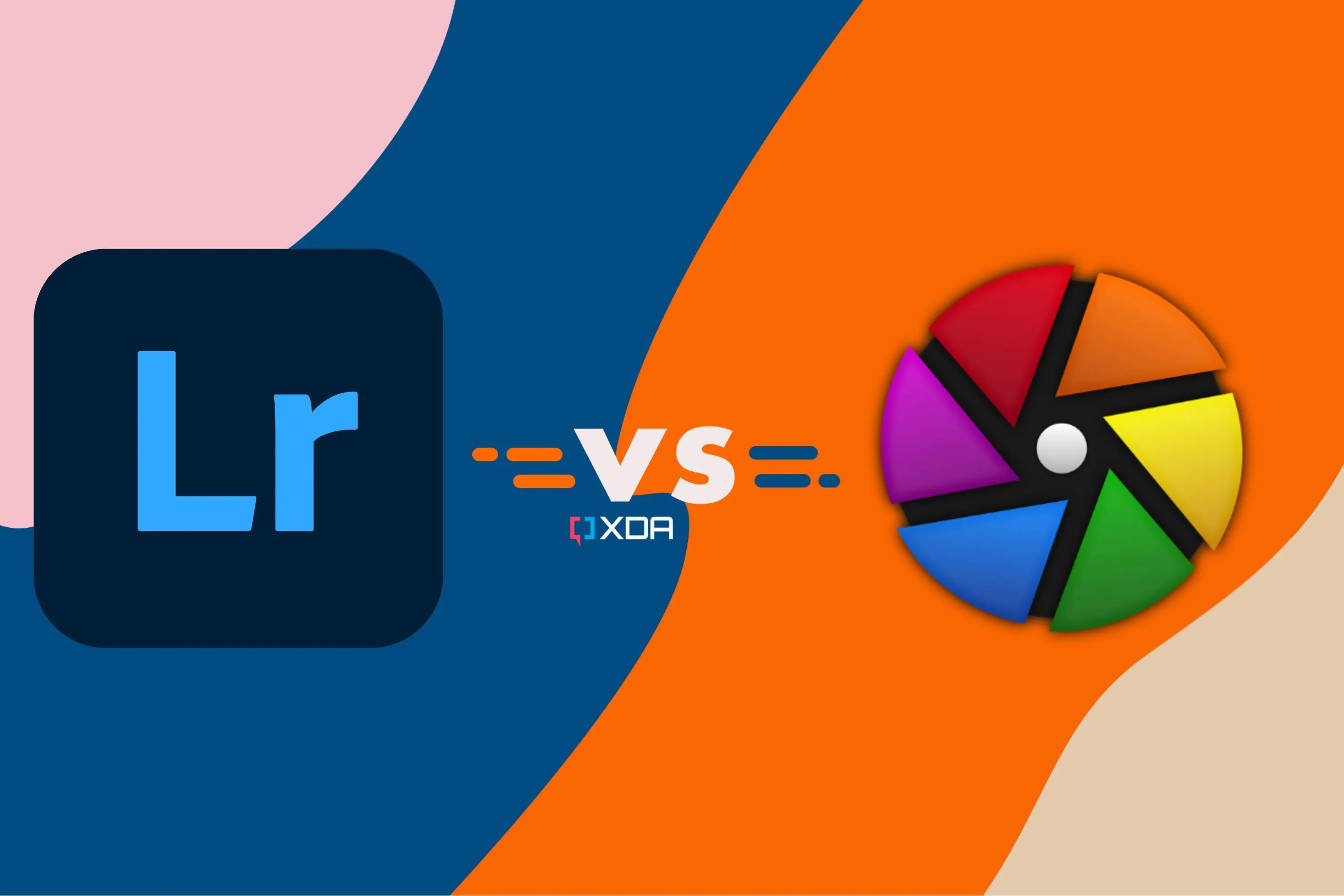 So sánh logo Adobe Lightroom và Darktable, minh họa sự cạnh tranh giữa hai phần mềm chỉnh sửa ảnh