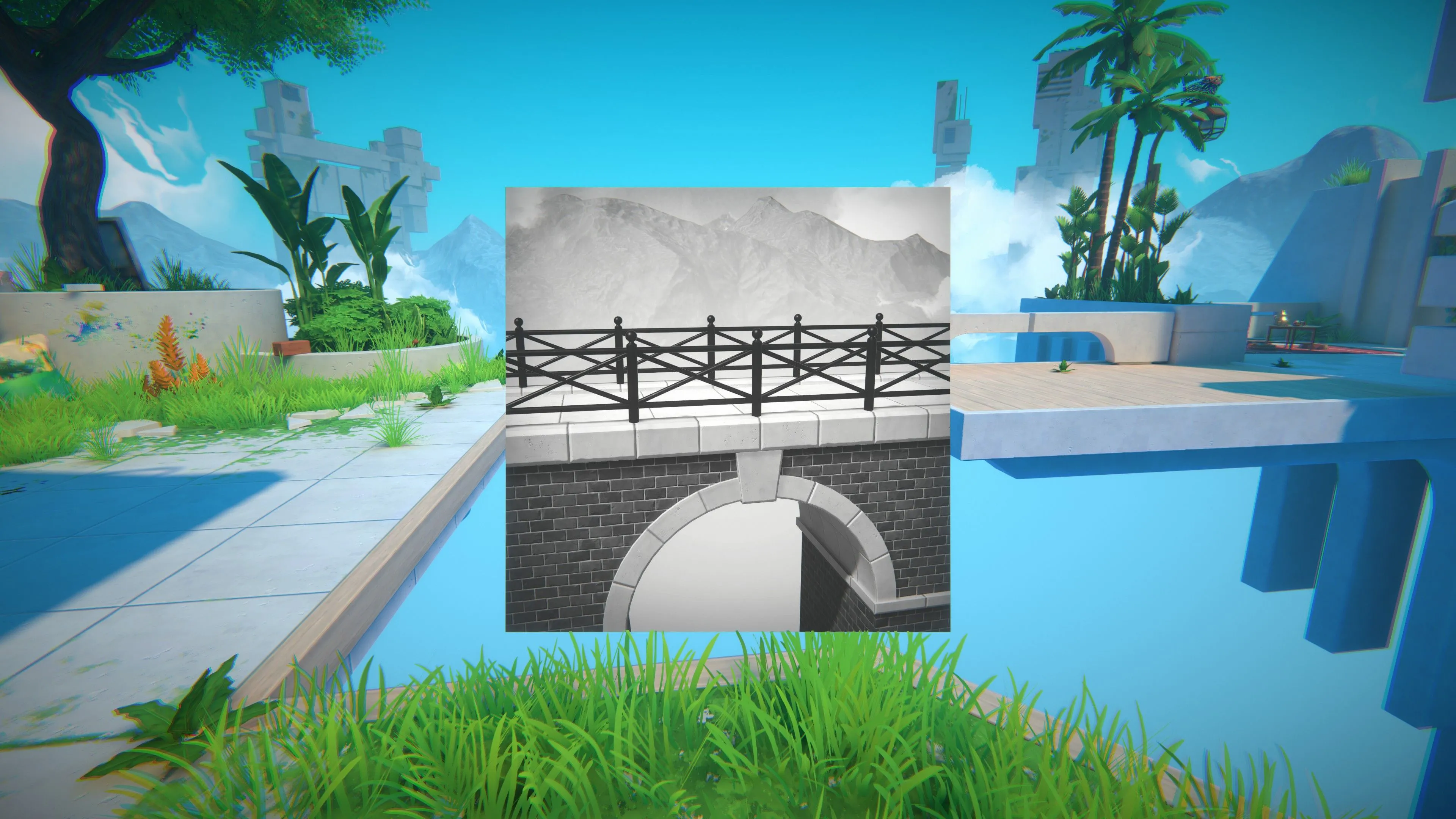 Sử dụng ảnh để tạo cầu nối trong game giải đố góc nhìn thứ nhất Viewfinder