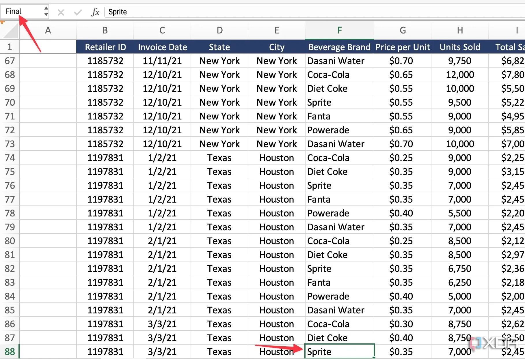 Sử dụng tính năng đánh dấu ô (bookmark cell) trong Excel để truy cập nhanh