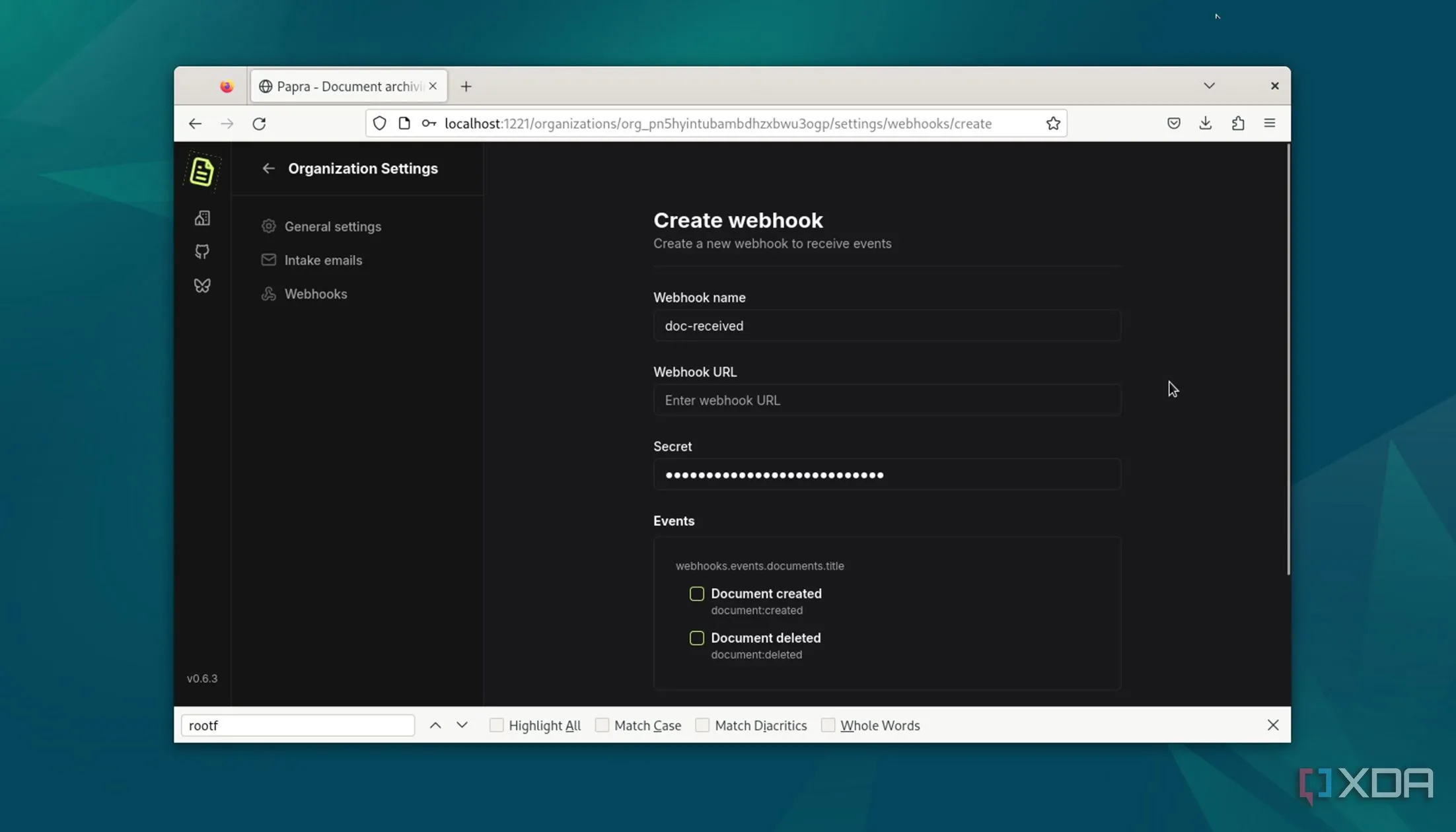 Tạo webhook trên Papra để tự động hóa quy trình quản lý tài liệu