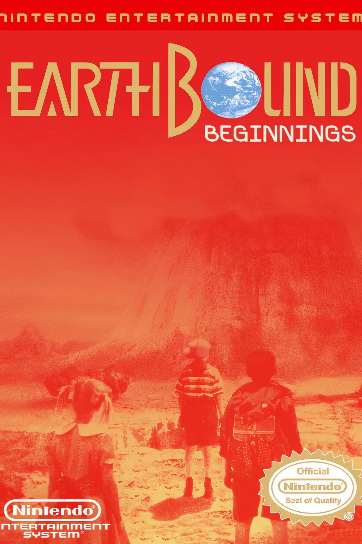 Tập hợp các screenshot từ Earthbound Beginnings (Mother), thể hiện phong cách JRPG độc đáo của game.