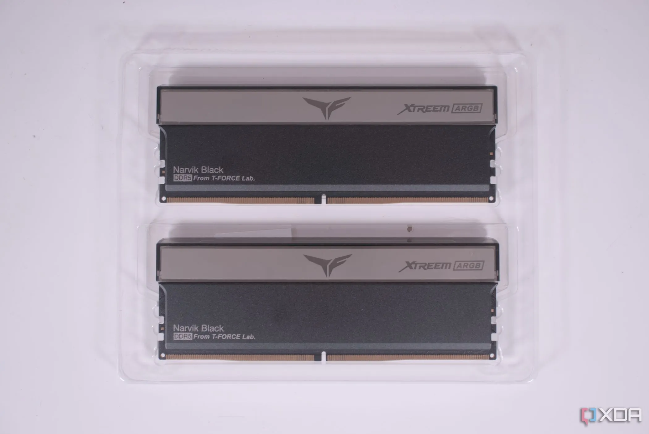 Thanh RAM TeamGroup T-FORCE XTREE ARGB DDR5 đang được mở hộp, biểu tượng cho việc nâng cấp bộ nhớ
