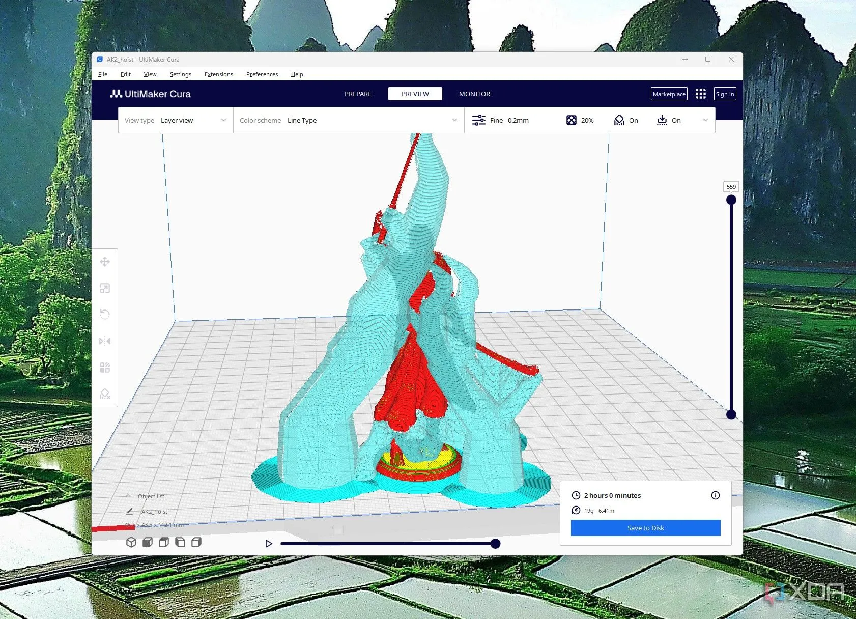Thêm cấu trúc hỗ trợ dạng cây vào mô hình 3D trong phần mềm Cura