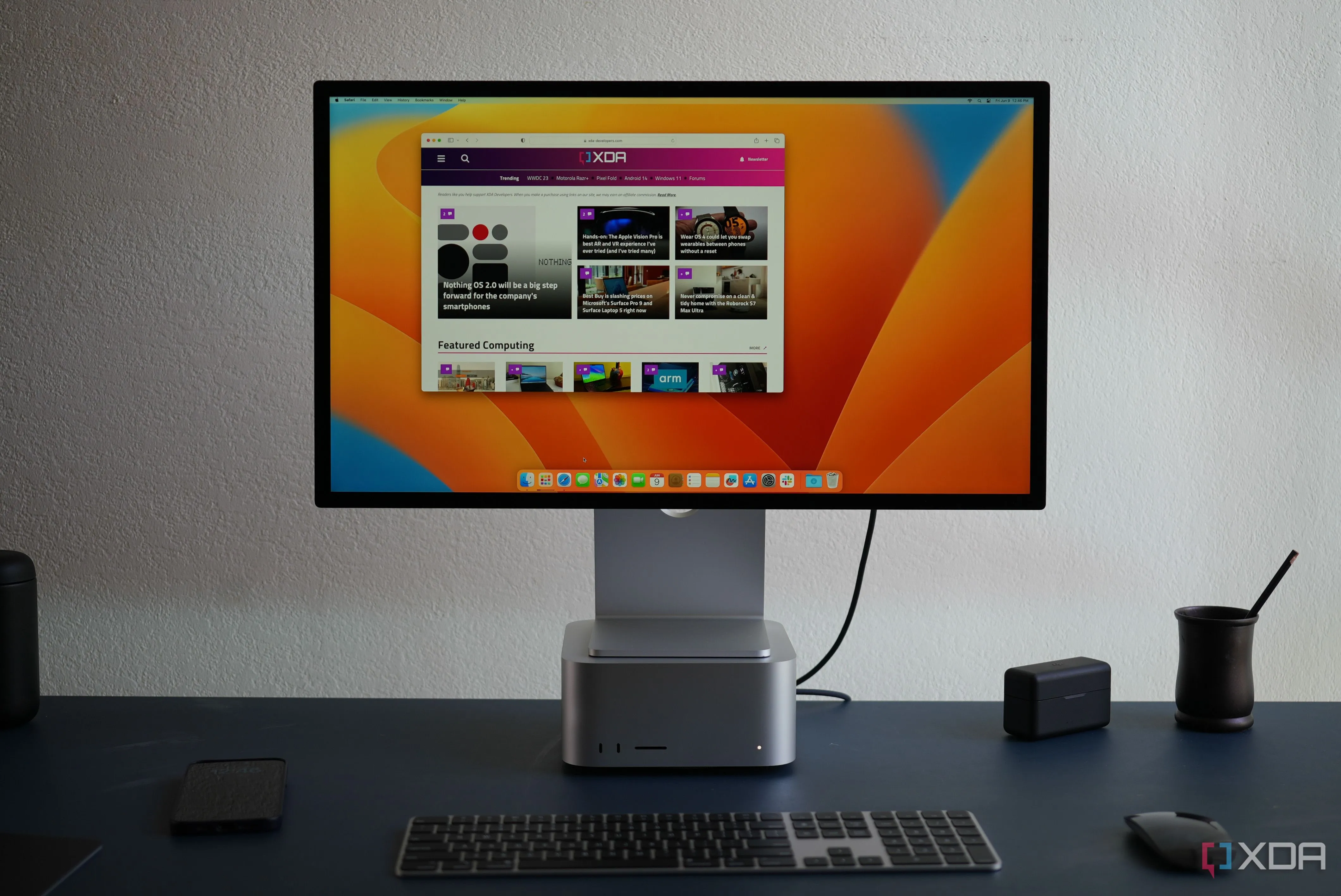 Thiết bị Mac Studio 2023 với chip M2 Ultra, minh họa cho việc mã hóa ổ đĩa toàn bộ trên hệ điều hành macOS