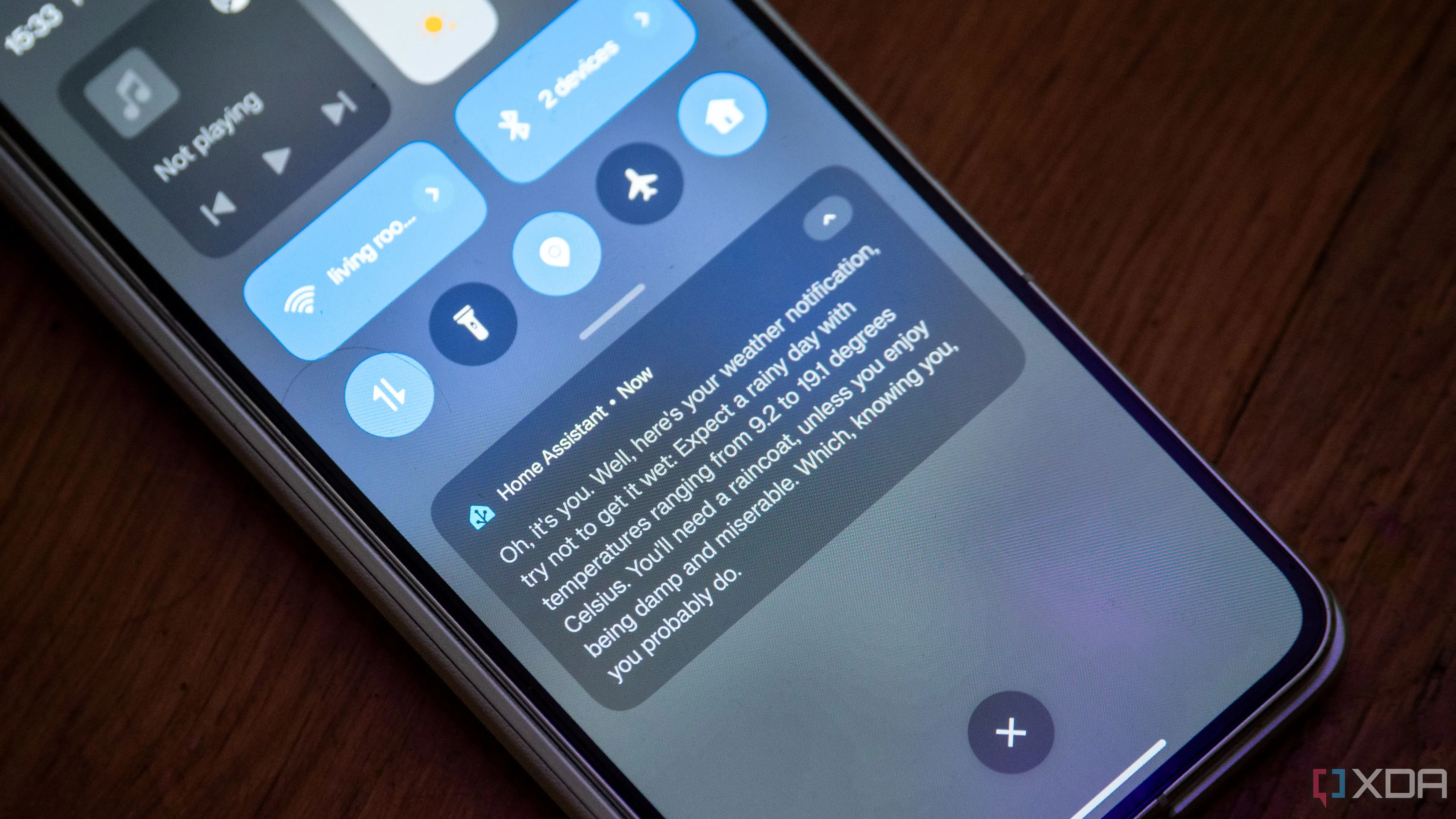 Thông báo động từ Home Assistant hiển thị báo cáo thời tiết