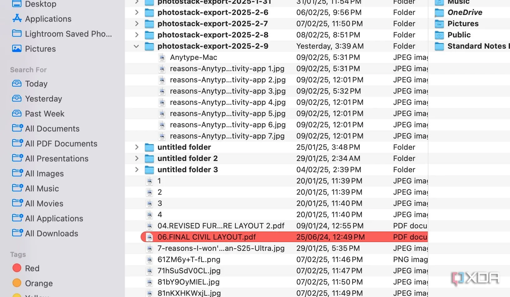 Tính năng tìm kiếm nâng cao của Path Finder với các tùy chọn lọc file theo thời gian và loại tệp trên Mac