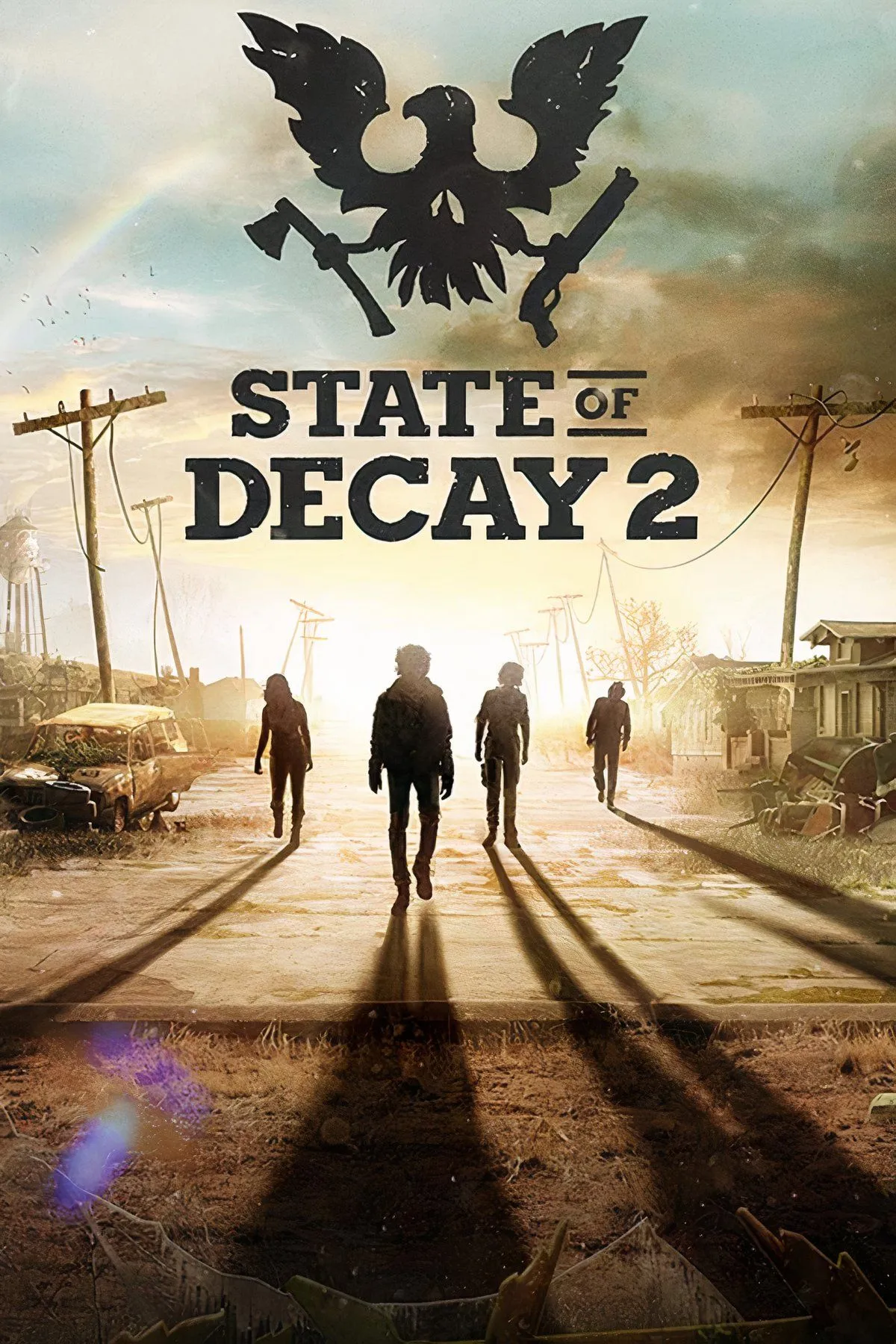 Tổng hợp các cảnh gameplay trong State of Decay 2, thể hiện yếu tố xây dựng căn cứ và chiến đấu
