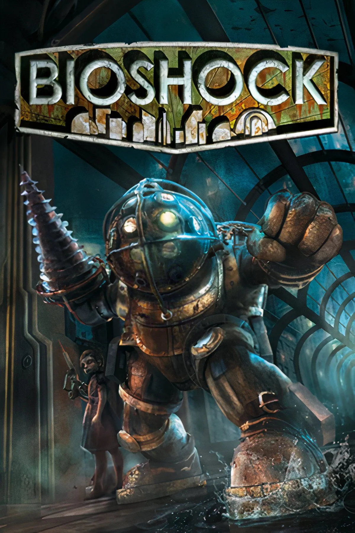 Tổng hợp các cảnh quan thành phố Rapture và các nhân vật trong BioShock, thể hiện bầu không khí kinh dị và độc đáo