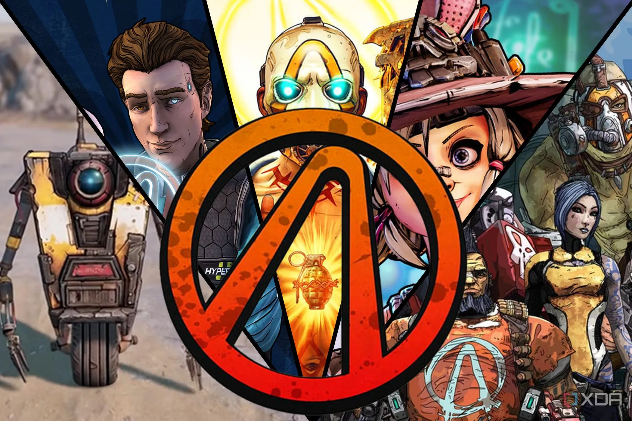 Tổng hợp các phiên bản game Borderlands qua từng thời kỳ được sắp xếp theo dạng quạt