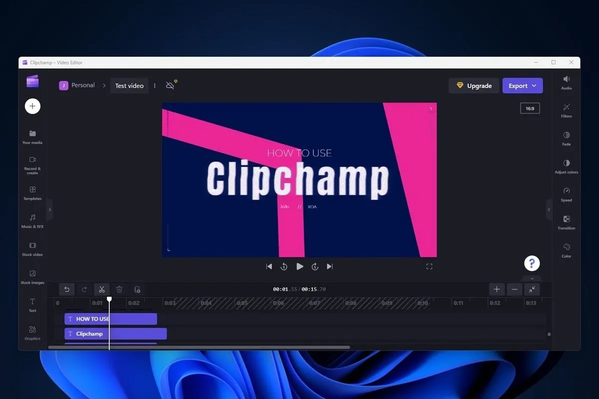 Trình chỉnh sửa Clipchamp tích hợp trong Windows 11 chưa tối ưu