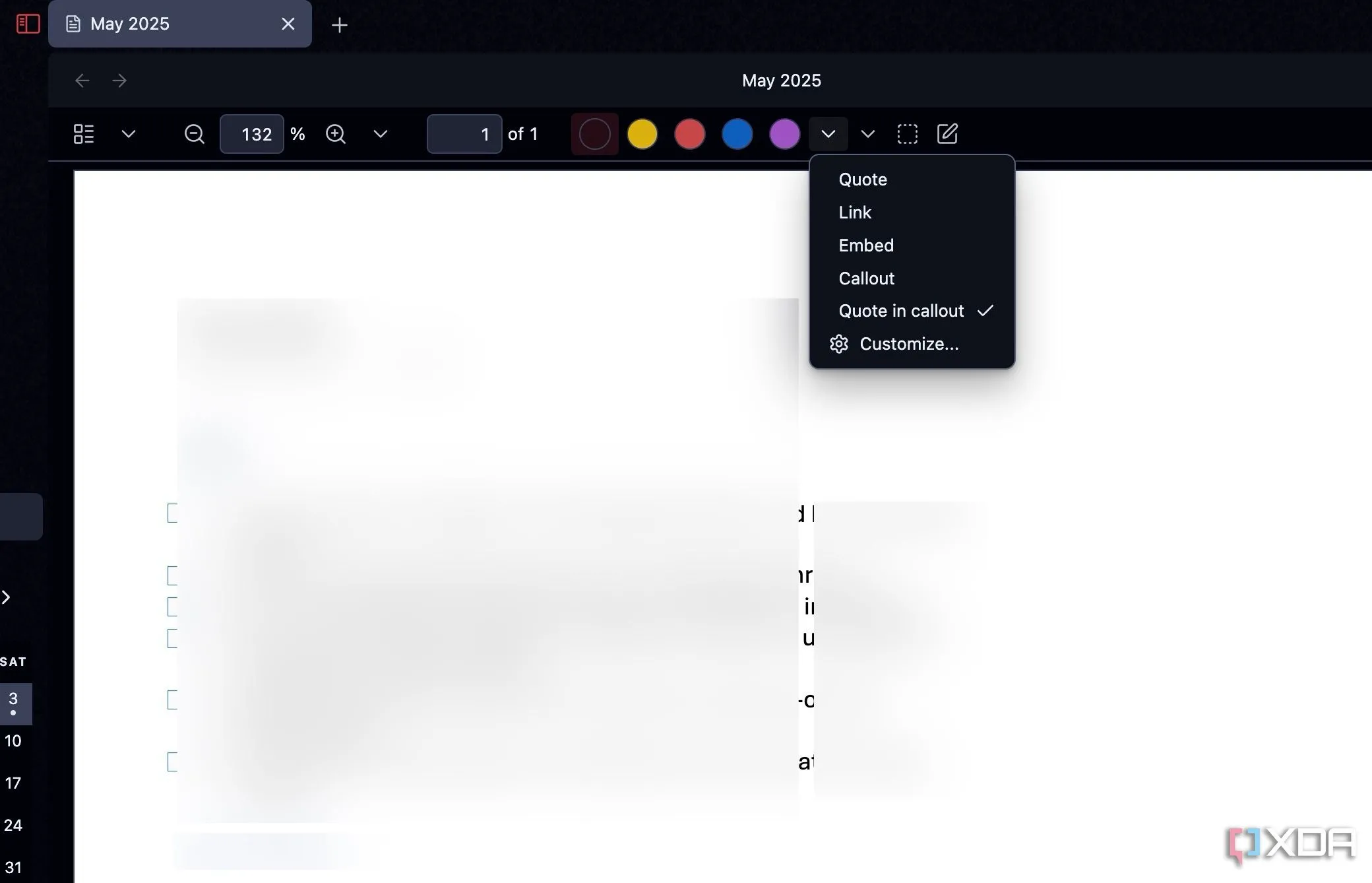 Trình chỉnh sửa PDF tích hợp trong Obsidian với plugin PDF++, cho phép chú thích và đánh dấu tài liệu