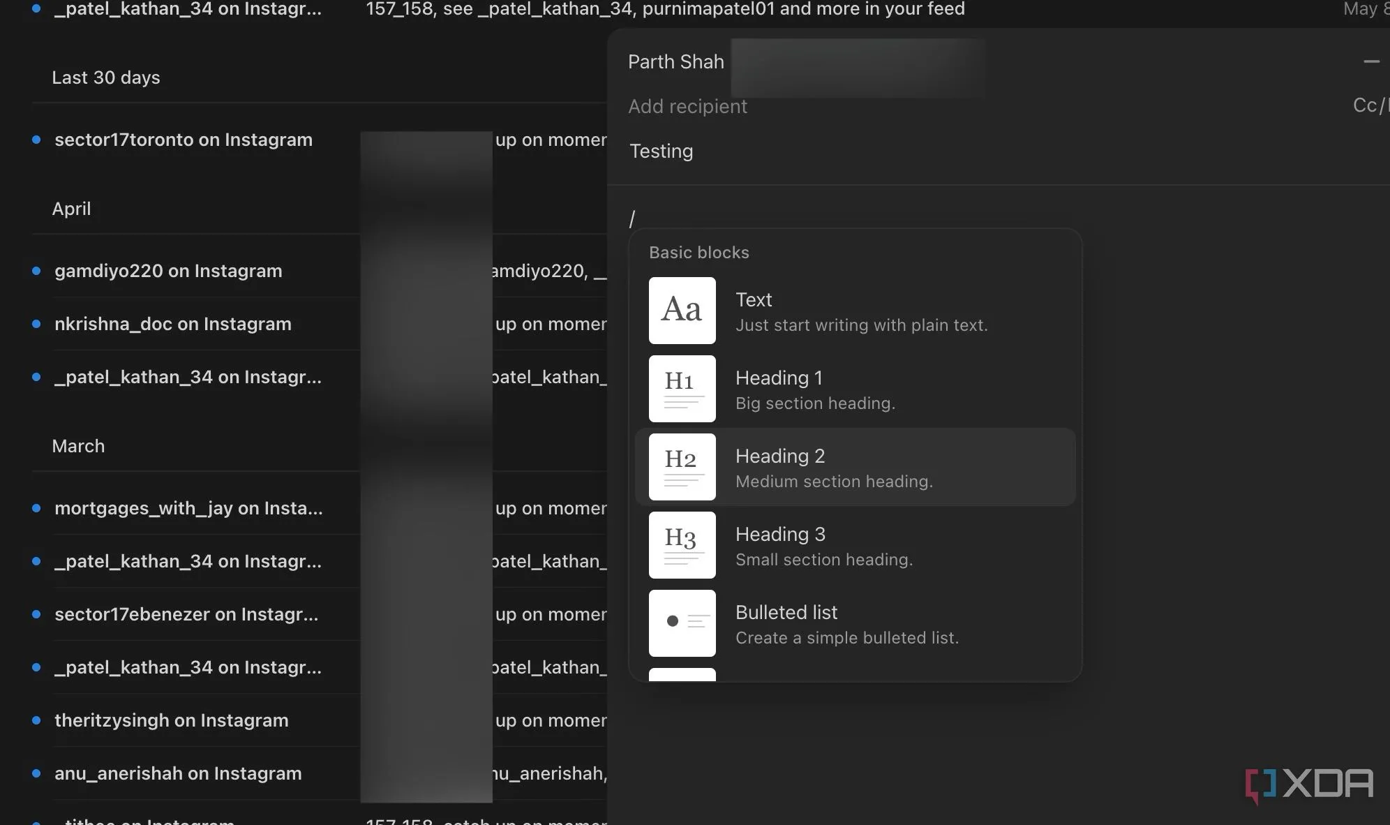 Trình soạn thảo block của Notion Mail khi soạn email, với các tùy chọn định dạng văn bản quen thuộc, tích hợp liền mạch với hệ sinh thái Notion.
