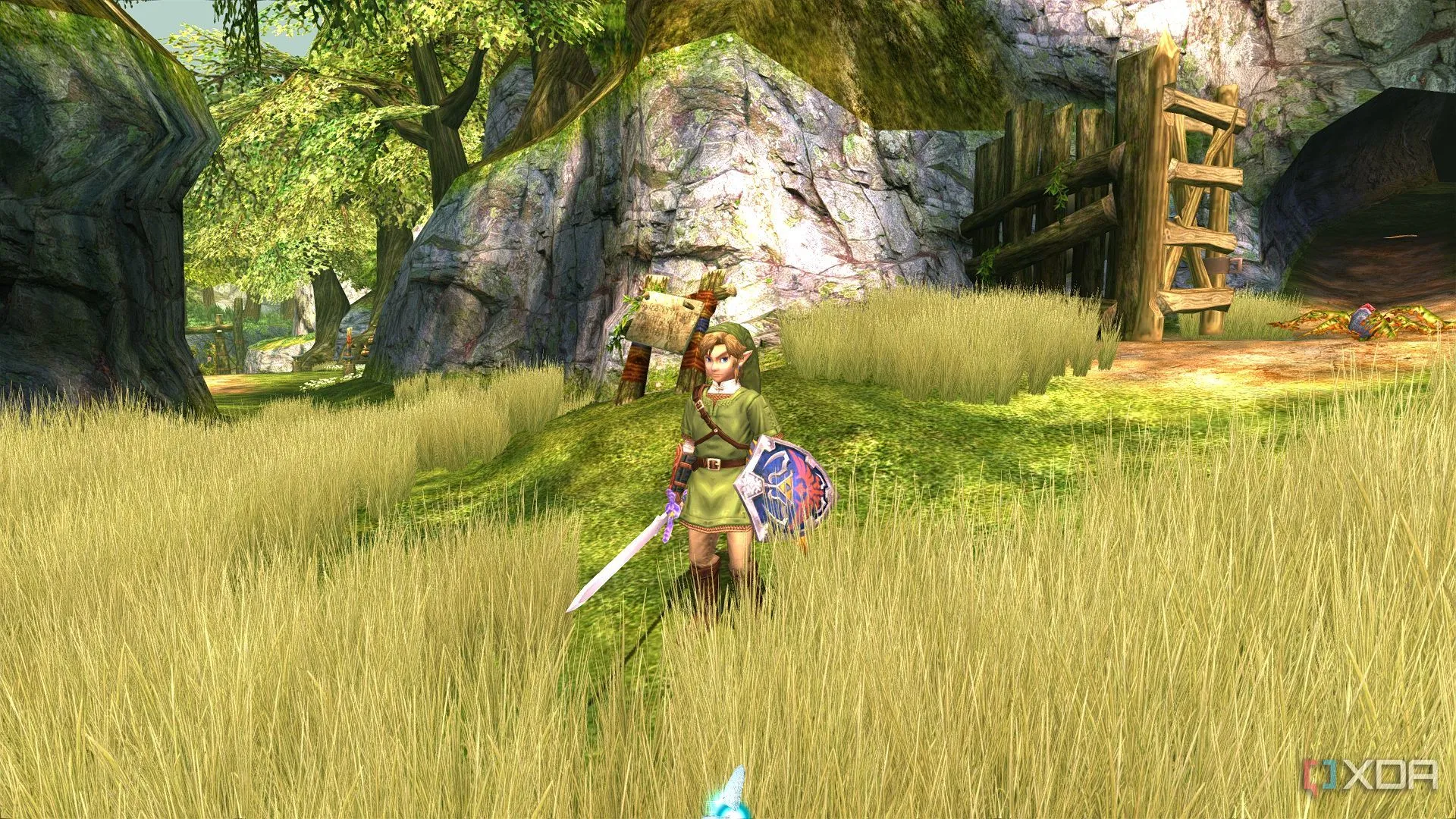 Trò chơi Legend of Zelda đang chạy trên giả lập Dolphin với đồ họa sắc nét