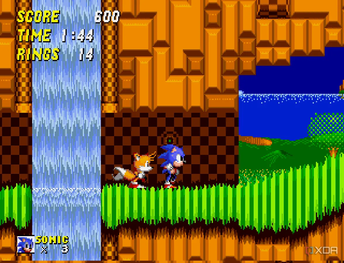 Trò chơi Sonic the Hedgehog đang chạy mượt mà trên giả lập Genesis Plus GX