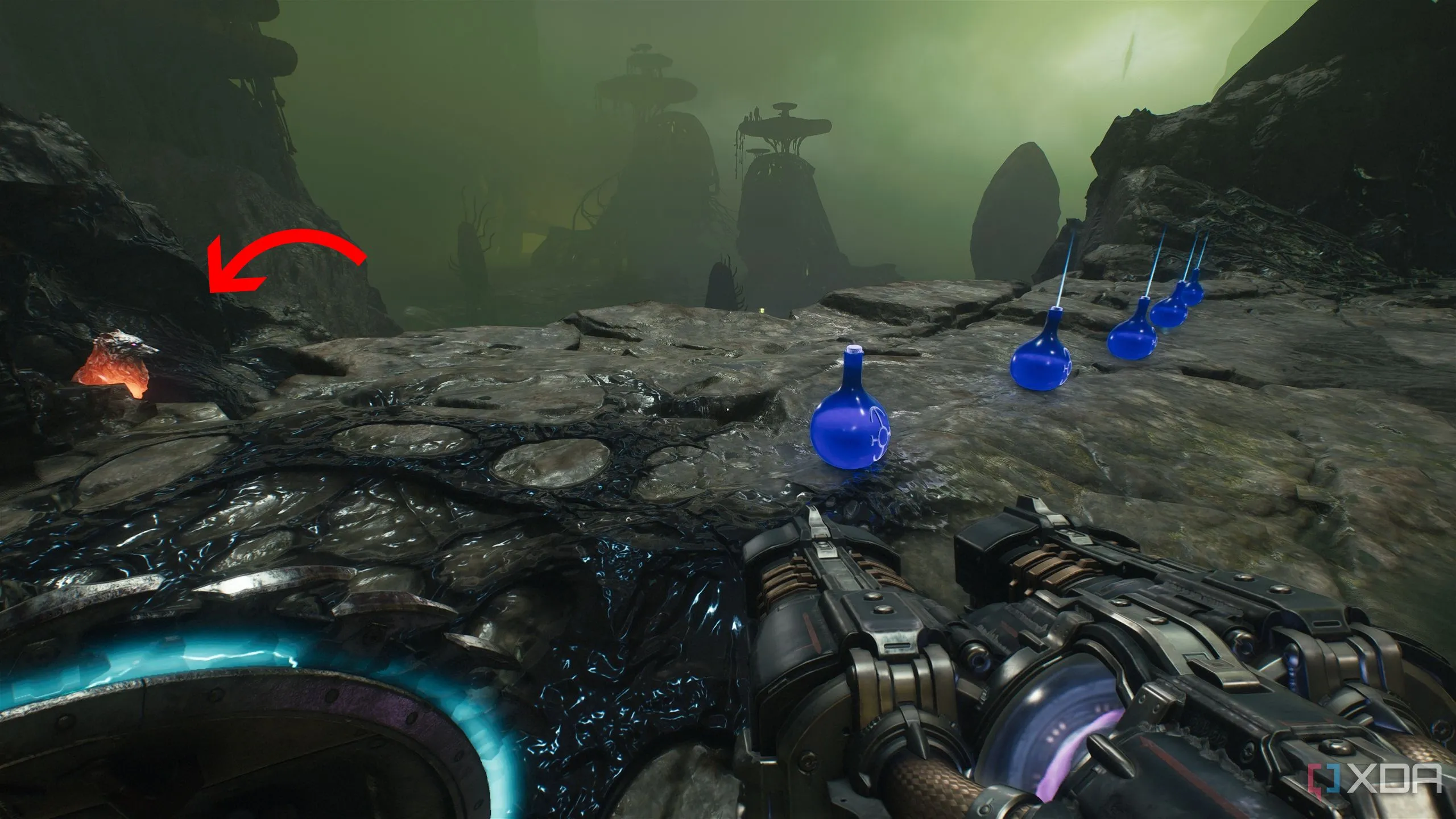 Tượng sói 4 ló ra sau hàng lọ máu trong Chapter 16 Doom The Dark Ages