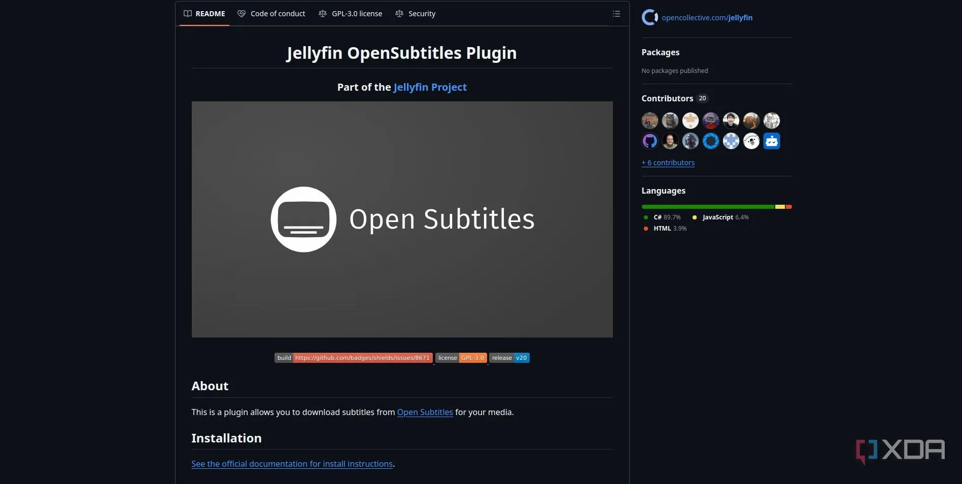 Tùy chọn phụ đề trong Jellyfin với plugin Open Subtitles cho phép tìm và tải phụ đề cho các tập tin video
