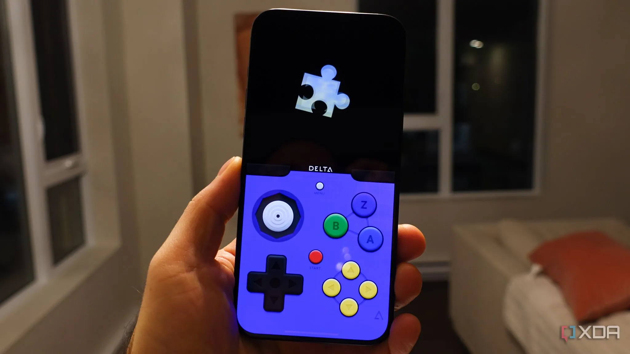 Ứng dụng giả lập game retro Delta trên iPhone, hiển thị giao diện chơi game