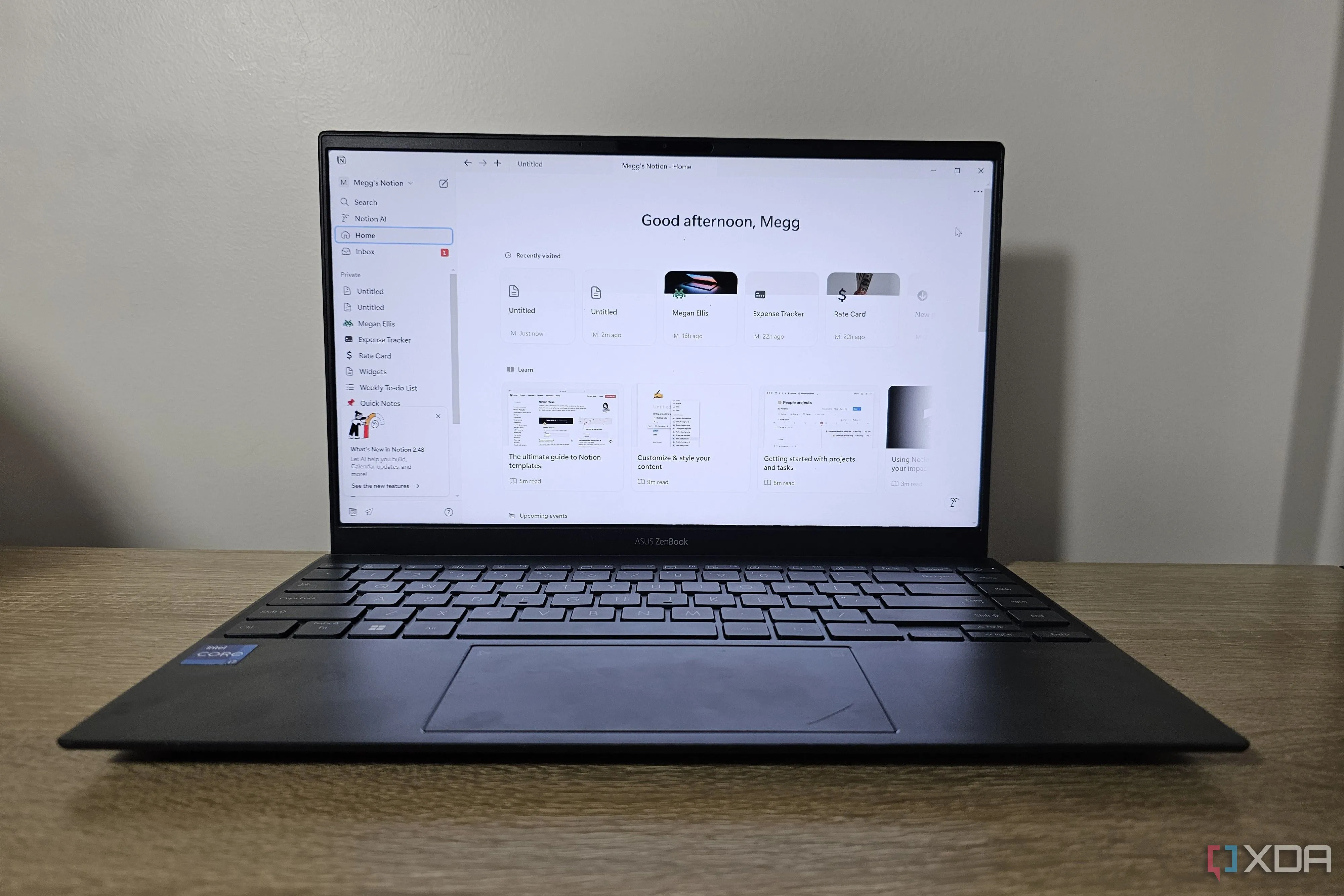 ứng dụng Notion desktop trên máy tính xách tay
