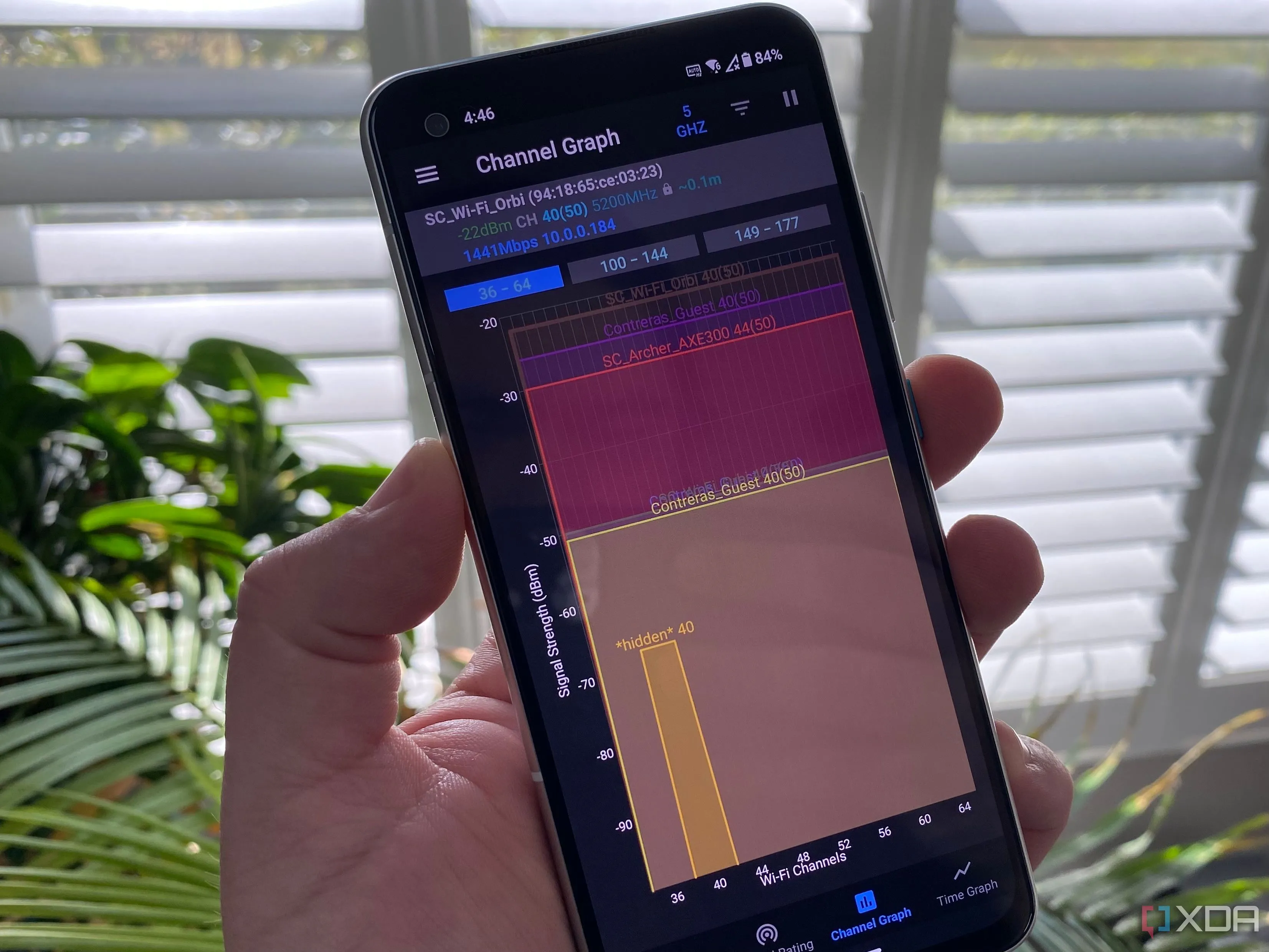 Ứng dụng Wi-Fi Analyzer hiển thị tình trạng tắc nghẽn mạng trên điện thoại Zenfone