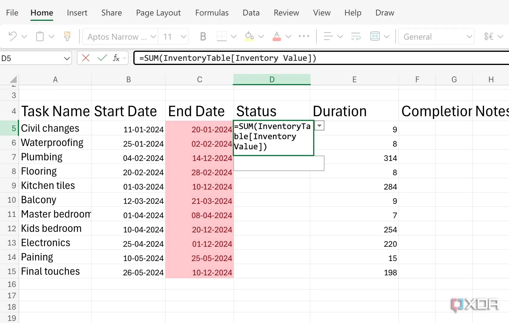 Ví dụ về Named Range (Vùng đặt tên) trong Excel giúp công thức dễ đọc và quản lý dữ liệu hiệu quả hơn