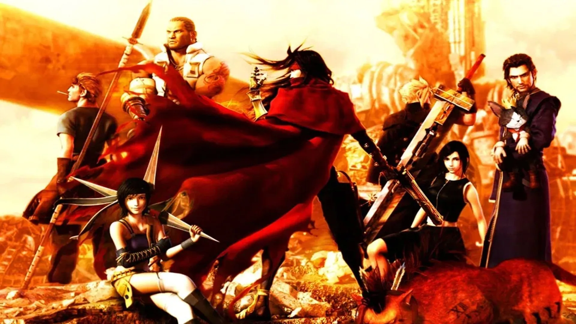 Vincent Valentine và các nhân vật chính trong game Dirge of Cerberus: Final Fantasy VII