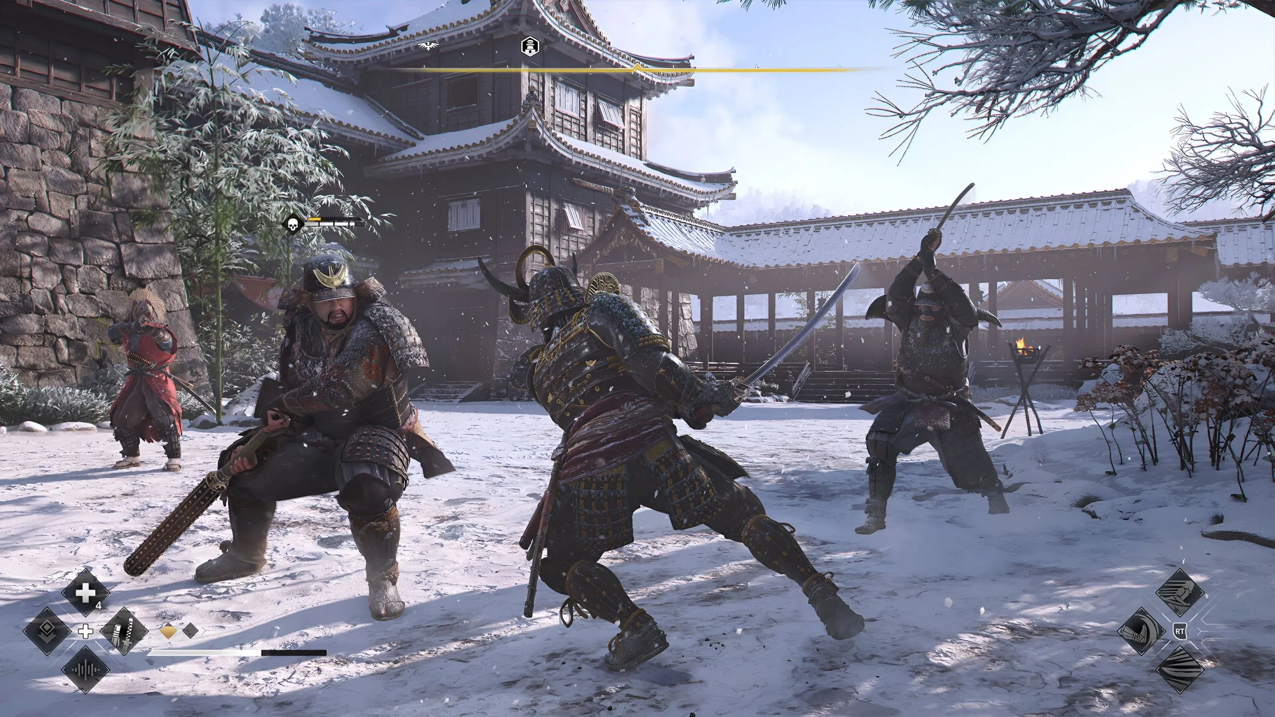 Yasuke chiến đấu quyết liệt với kẻ thù, minh họa tầm quan trọng của việc không để lại nhân chứng sau mỗi cuộc đối đầu trong Assassin's Creed Shadows.