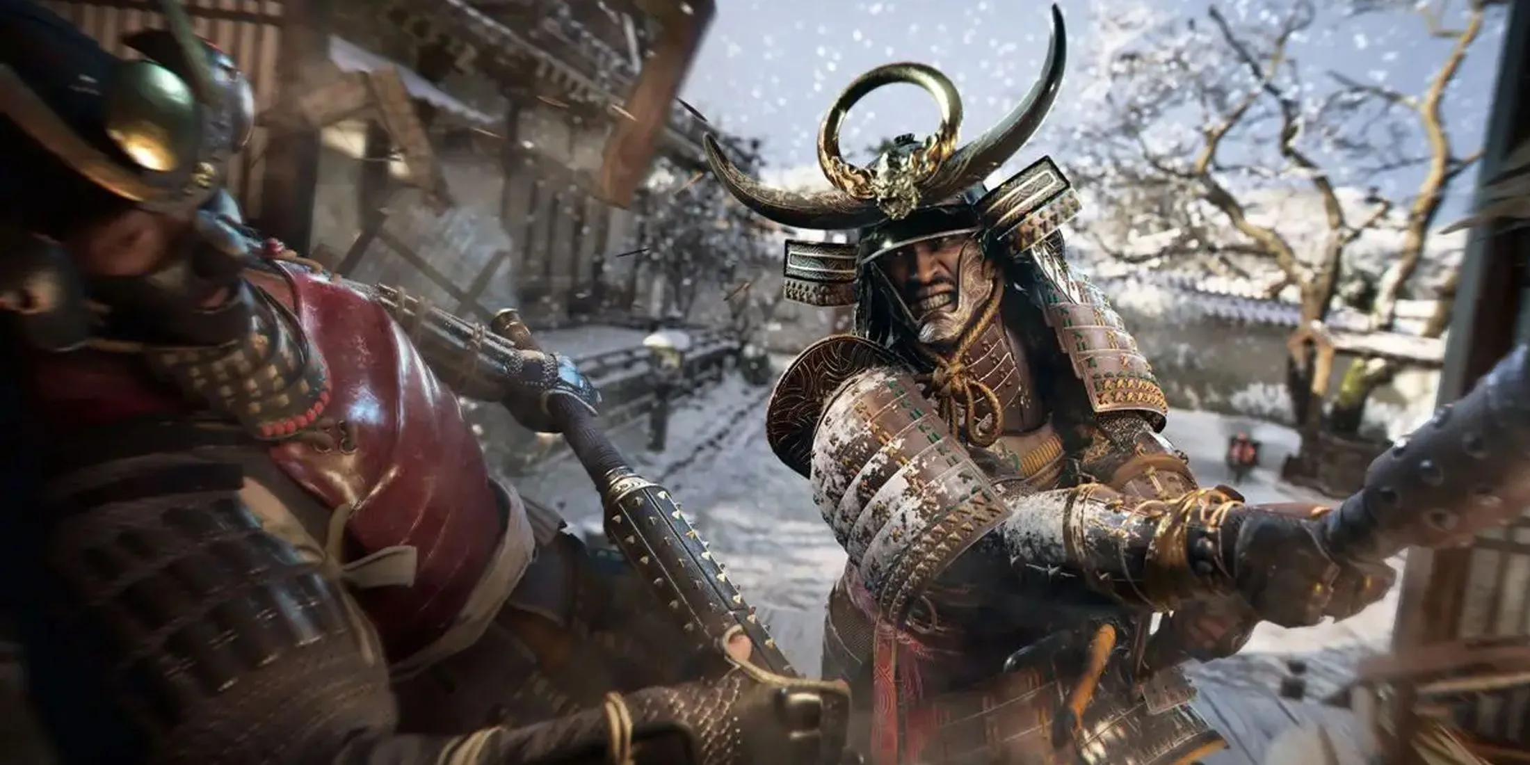 Yasuke, một samurai mạnh mẽ, vung kiếm trong bối cảnh Nhật Bản phong kiến của Assassin's Creed Shadows